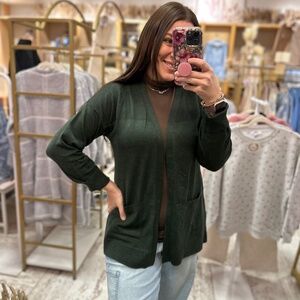 Dark green cardigan knit